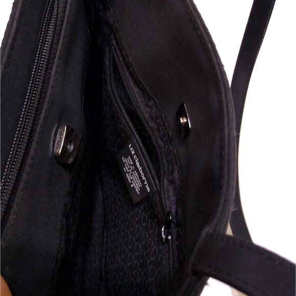 Liz Claiborne Quilted Black Tote Bag Double Straps Multiple Spacious Compartment - Picture 9 of 10